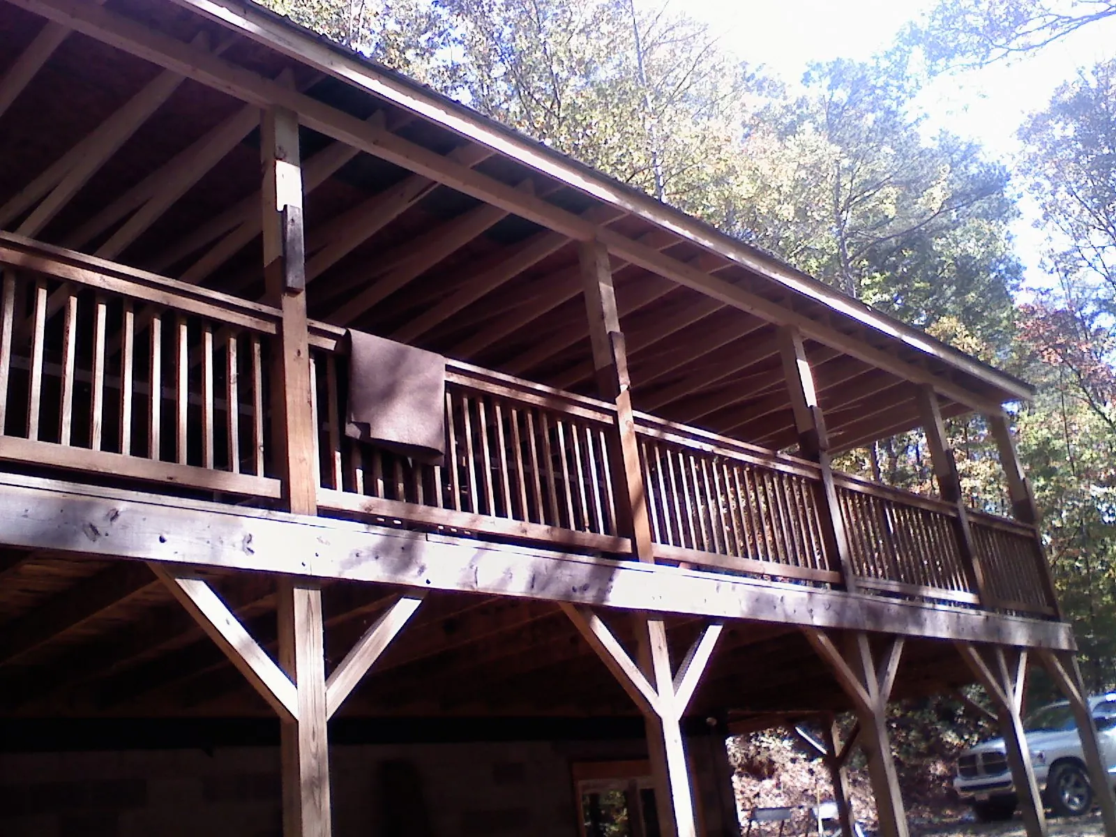 Timber framing under a new elevated porch and deck — Roof Leak Repair in Oak Grove by Roofing Brothers